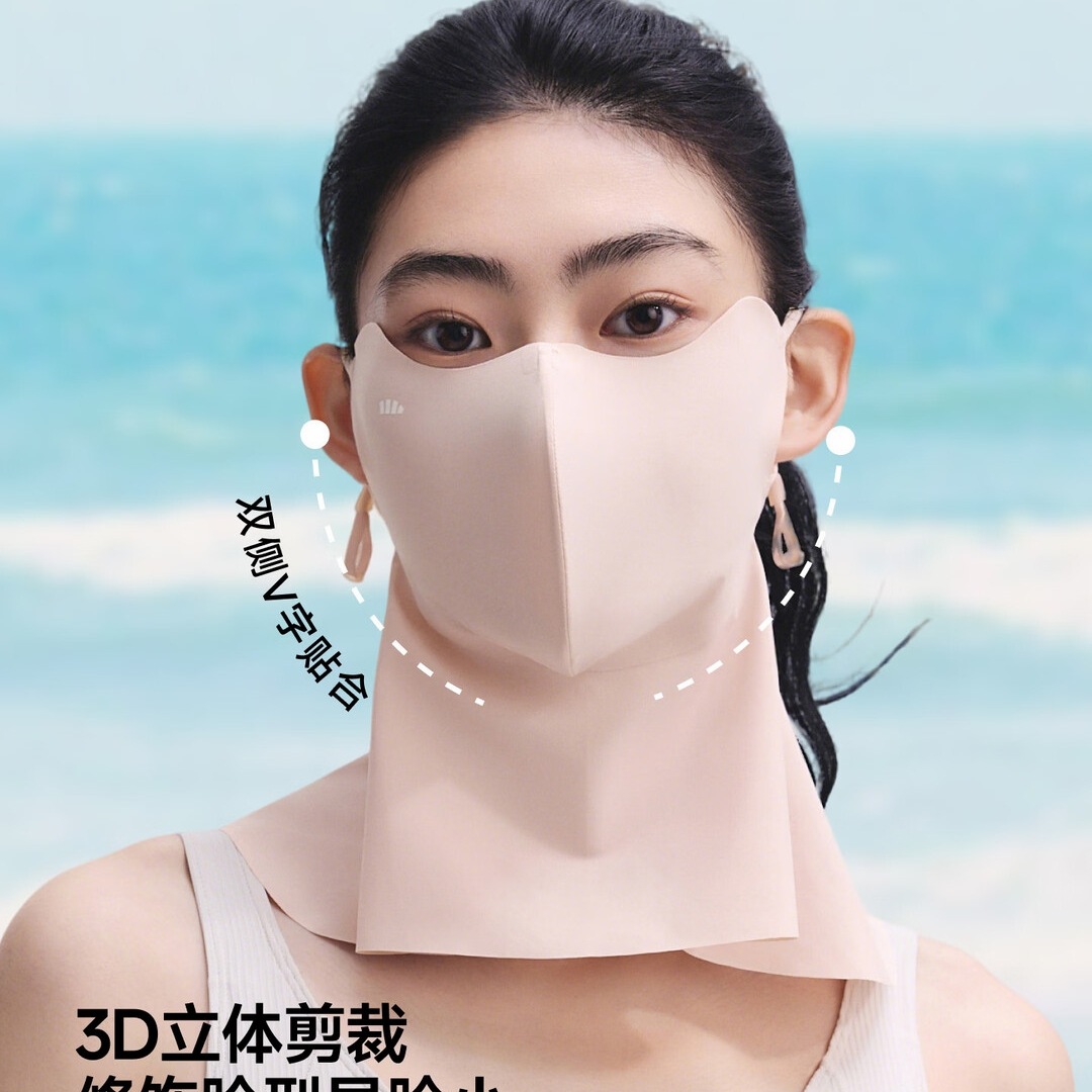 蕉下(beneunder)防晒护颈口罩女防晒面罩防紫外线线脸基尼谧黛粉 AL219高清大图