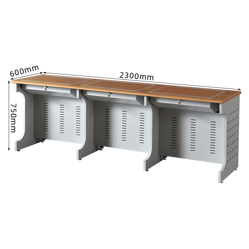 臻远ZY4012418隐藏式翻转电脑桌培训桌教室机房多媒体学习桌办公桌B款三人位高清大图