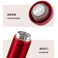 苏泊尔(SUPOR)304不锈钢大容量家用按压式热水壶开水瓶北欧水具套装结婚暖壶开水热水瓶浆果红加水杯套装TK2058Q