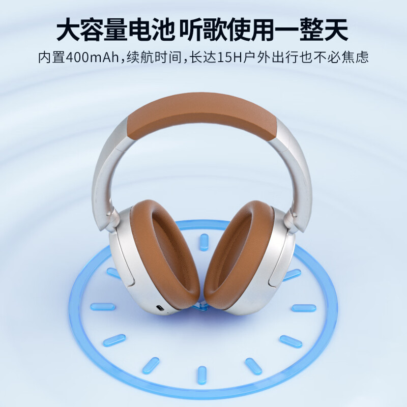 联想(Lenovo)生态异能者无线头戴式耳机L6 米色
