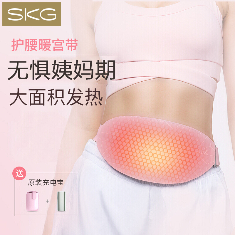 SKG 柔薄暖宫腰带可水洗护腰带电热保暖防护护腰艾灸宫寒女姨妈疼自发热远红外线暖宫带 4329紫色