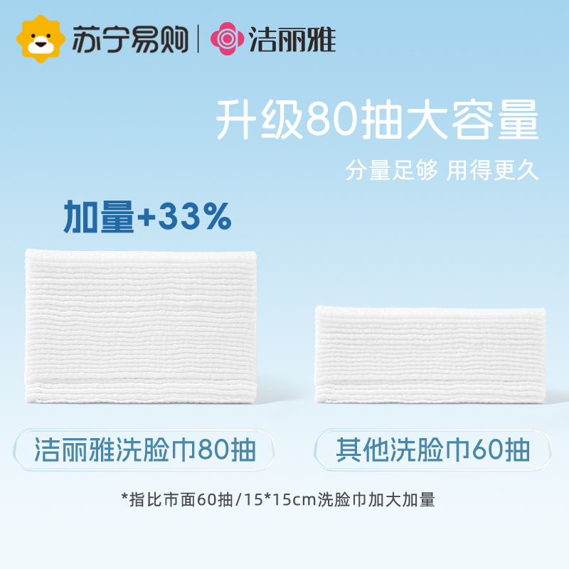 洁丽雅洗脸巾一次性棉柔巾擦脸洗脸不掉毛美容卸妆洁面巾3包装