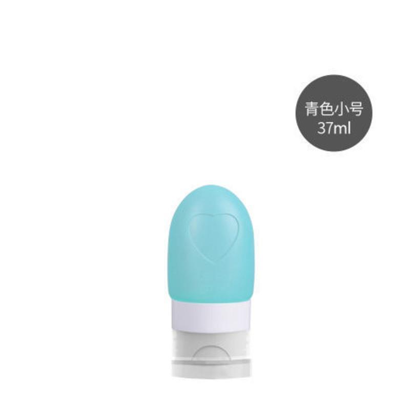 化妆品硅胶分装瓶套装 洗发水沐浴露空瓶子 旅行洗漱包旅游小瓶子 青色37ml
