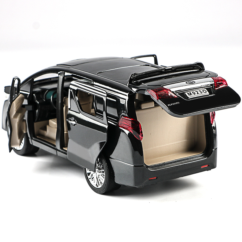 124丰田埃尔法商务车合金车模声光版汽车模型仿真金属玩具车埃尔法p