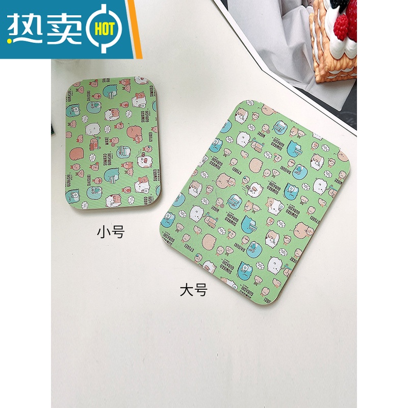 敬平随身便携公主镜皮质复古折叠镜卧室宿舍桌面台式化妆高清梳妆镜子便携式用镜 卡通折叠镜-小号高清大图