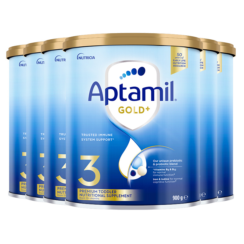 【6罐装特惠】澳洲爱他美金装 aptamil 3段 婴幼儿配方奶粉（12-24个月）900g 保税区发货