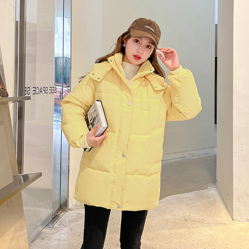 韩系百搭时尚面包服棉衣女小个子2023年冬季新款加厚连帽棉袄高清大图