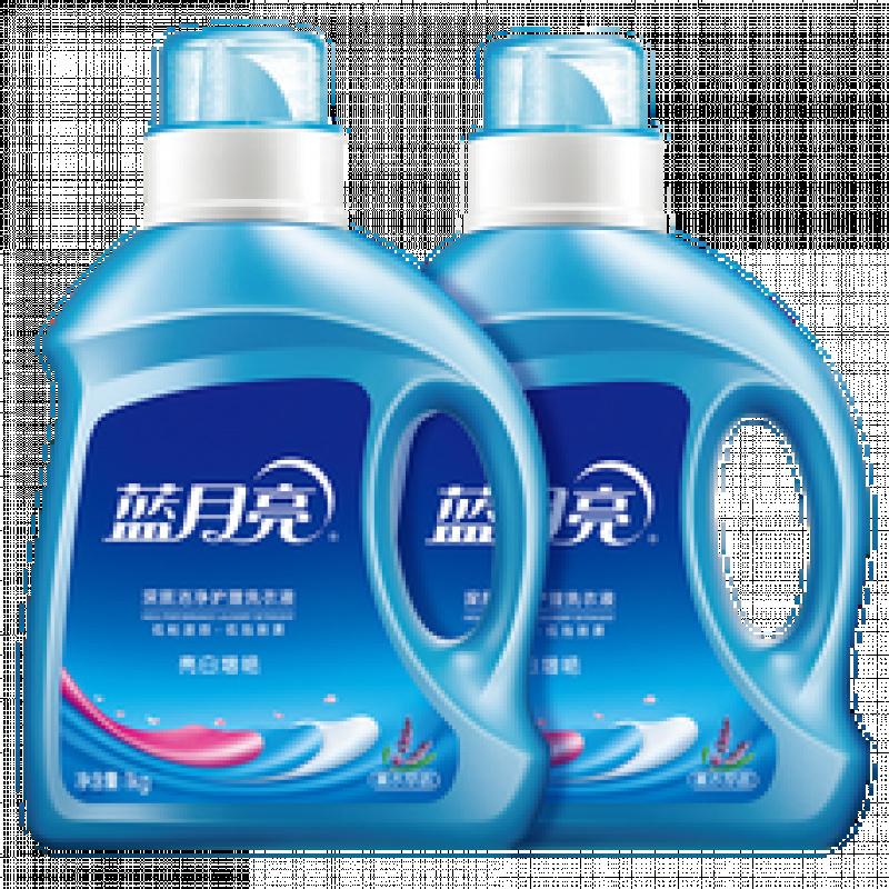 蓝月亮亮白增艳洗衣液 薰衣草香/自然清香 机洗手洗可用 【4斤装】1kg*2瓶