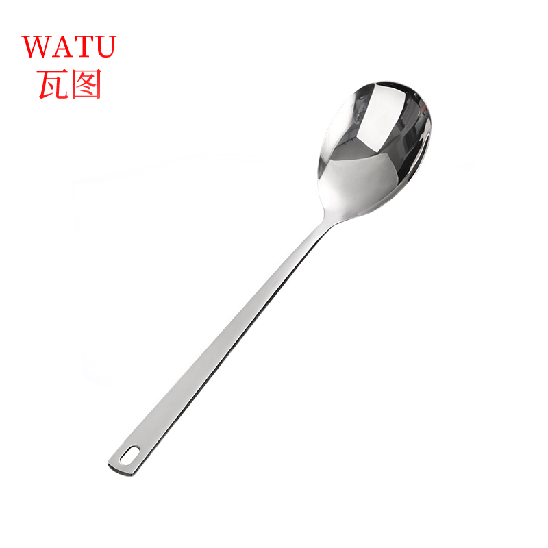 瓦图 不锈钢勺 长圆头分菜勺 35cm 1个装高清大图