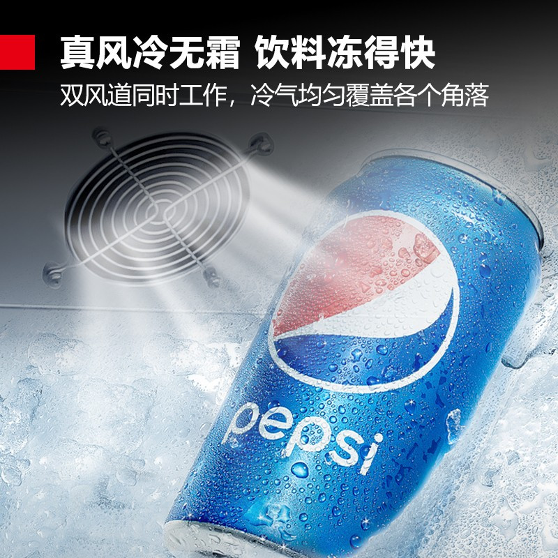 德玛仕(DEMASHI)风冷无霜展示柜冷藏立式商用 便利店啤酒饮料保鲜柜1100FH-2G(除雾款)