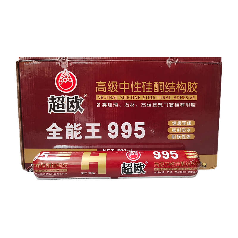 超欧 白色硅硐结构胶 粘接性强、密封性好、防水耐候、20支/箱 590ML