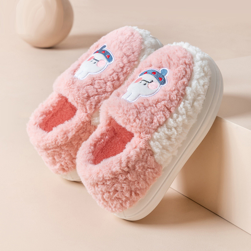 幸福派 新款毛绒棉拖鞋女全包冬季室内防滑居家情侣秋冬防滑拖鞋可爱