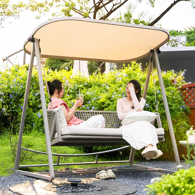 设计师秋千户外庭院花园摇椅小院露台别墅荡秋千民宿双人吊床高清大图