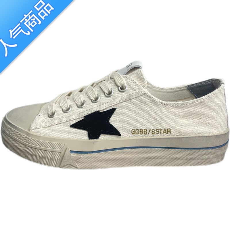 SUNTEK韩国东大门做旧帆布小脏鞋女2023秋季新款星星休闲平底板鞋脏脏2高清大图