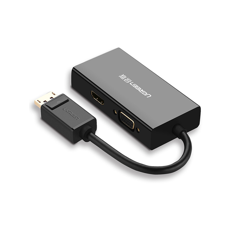 绿联(UGREEN) 20420 DP转HDMI/VGA/DVI三合一 转换器 (单位:个)黑色