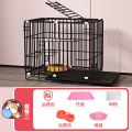 宠物笼子猫笼子狗笼子小型犬兔子笼带厕所家用室内中型犬猫铁丝笼_2 XL-85*60*70cm（适合50斤内） 黑色套餐二