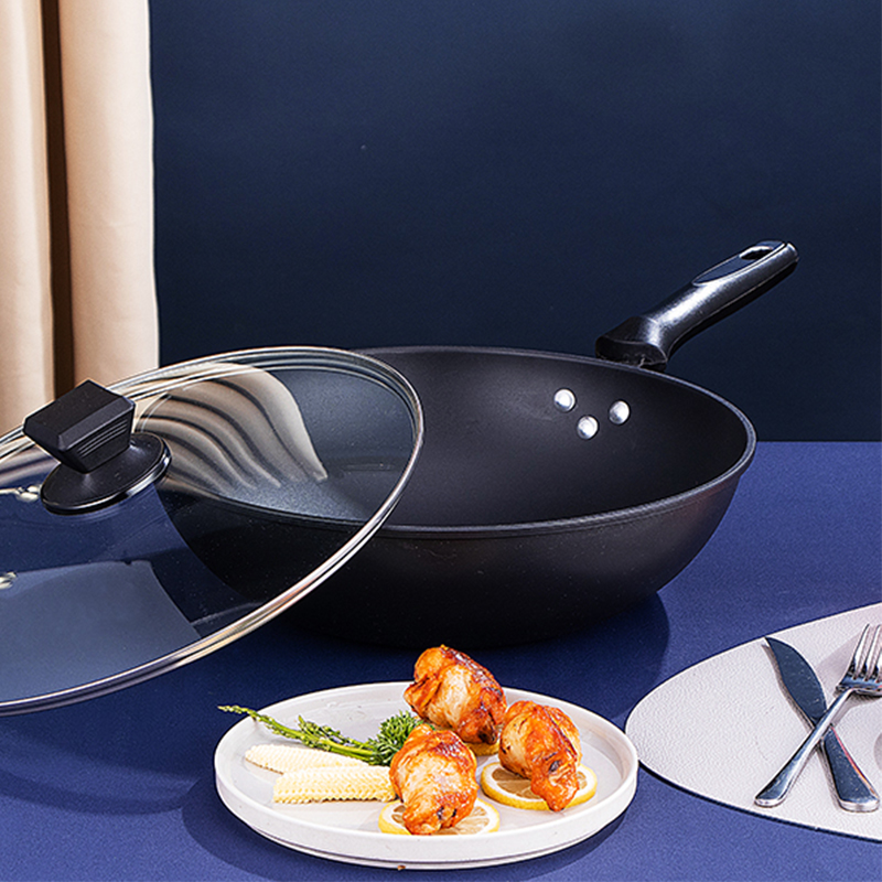 易铂莱特健康炒锅32cm YP-9045 家用厨房易清洁不粘炒锅煎锅不粘锅平底锅 有盖子 ||高清大图