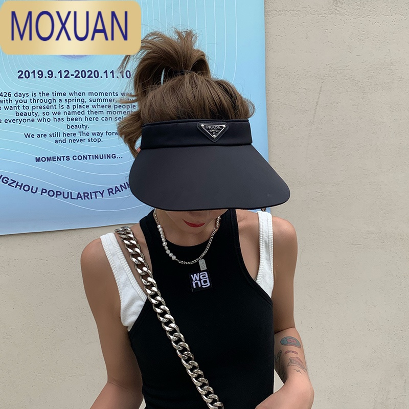 MOXUAN空顶帽女夏季防晒无顶遮脸太阳帽遮阳帽运动速干鸭舌帽韩版贝壳帽