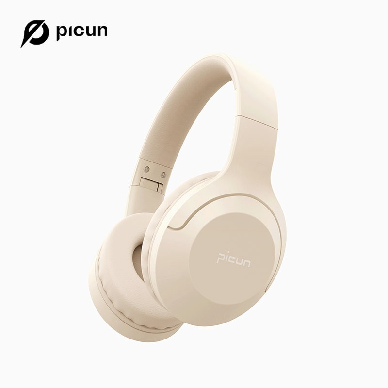 品存(picun)头戴式可折叠支持TF卡低延迟无线蓝牙耳机 白灰色 B-01S高清大图