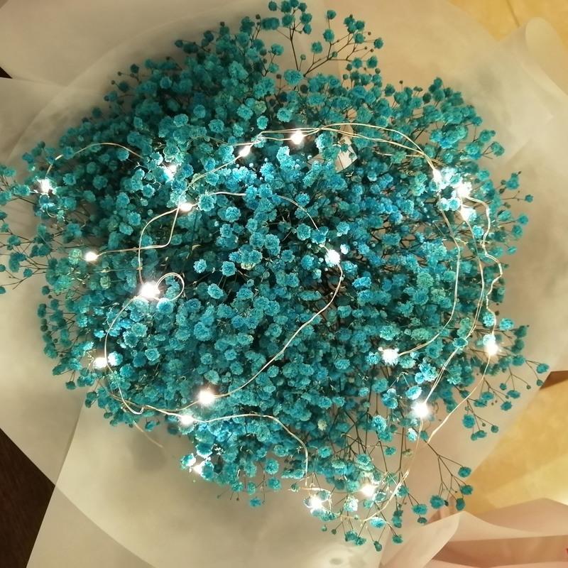 鲜花满天星花束生日礼物送人七夕情人节教师节闺蜜圣诞礼物母亲节 浅