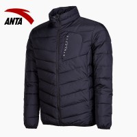 安踏羽绒服外套男装2019冬季 加绒加厚保暖短款立领风衣运动服