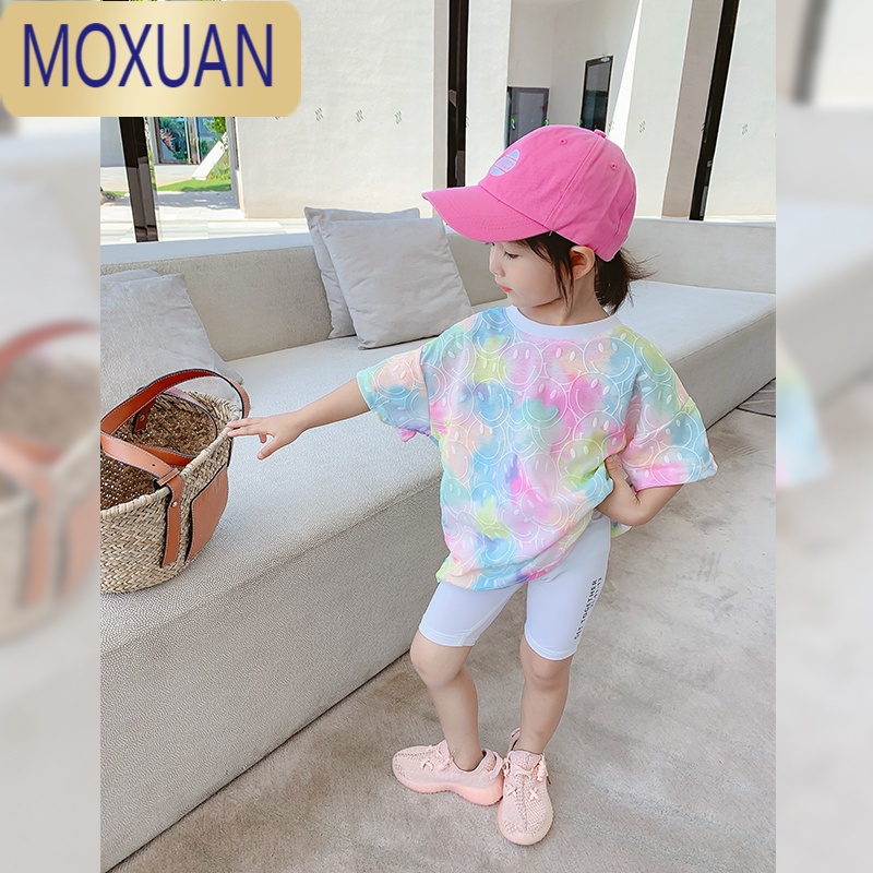 MOXUAN女童夏装新款儿童半袖宝宝T恤小童洋气上衣亲子女孩短袖打底衫薄