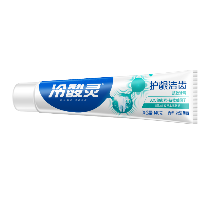 冷酸灵(LESENING) 护龈洁齿抗敏 牙膏140克*4支高清大图