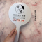 圆形亮面 白色 无LOGO 化妆镜手持3ce镜 大号圆形定制logo刻字 美容院镜子手柄镜拿纹绣