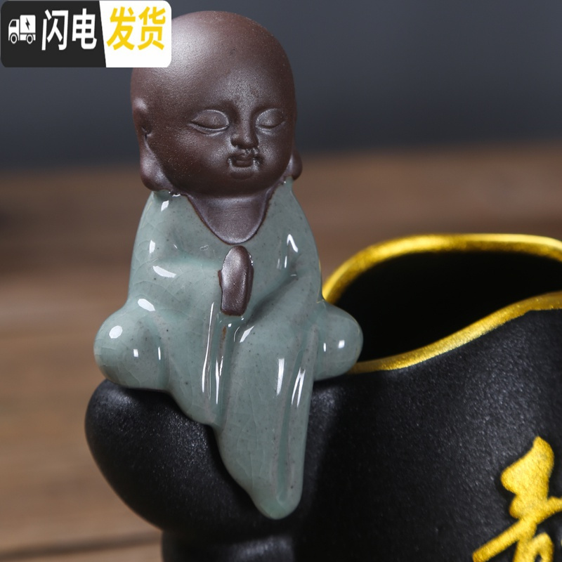 三维工匠陶瓷笔筒创意时尚可爱复古中国风学生桌面办公室北欧个性简约摆件 木鱼(礼盒)高清大图