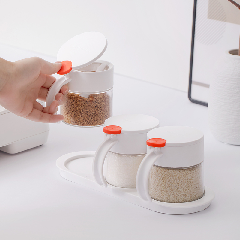 茶花 圆点三组玻璃调味瓶 300ml*3个/个高清大图