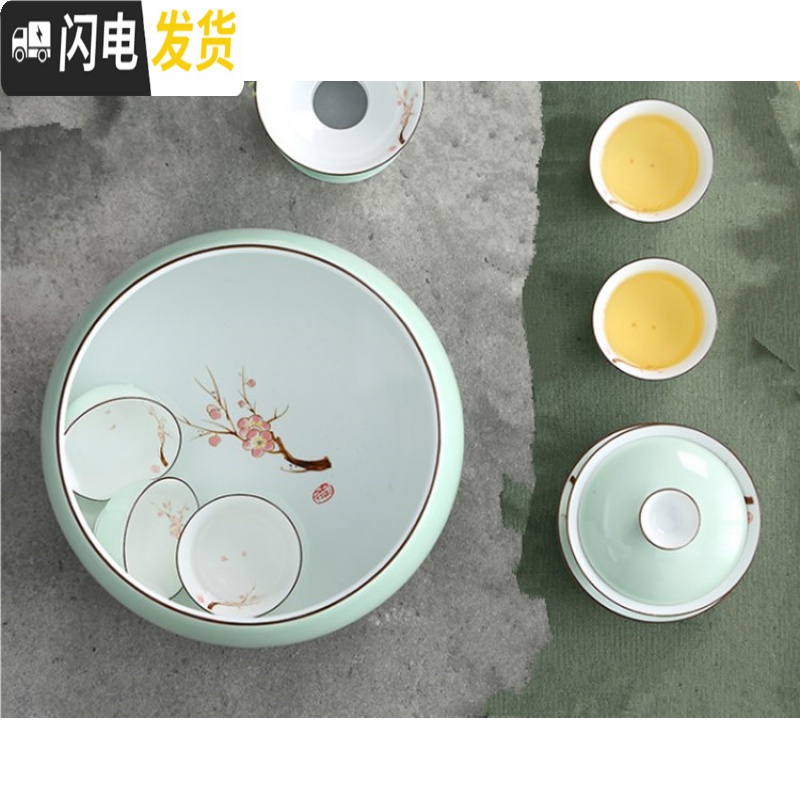 三维工匠景德镇功夫茶具套装家用简约陶瓷泡茶中式白瓷小茶杯盖碗茶具 梅花茶杯(2个装)高清大图