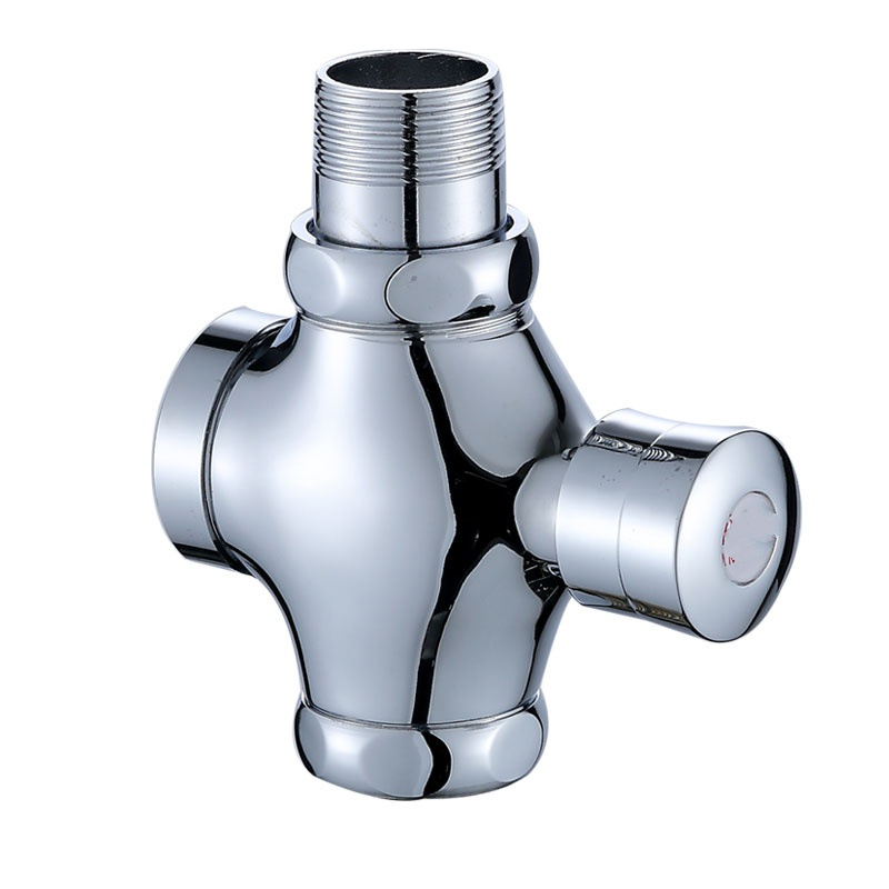 闪电客全铜蹲便器冲水阀手按式大便池手按自闭式冲洗龙头开关延时阀