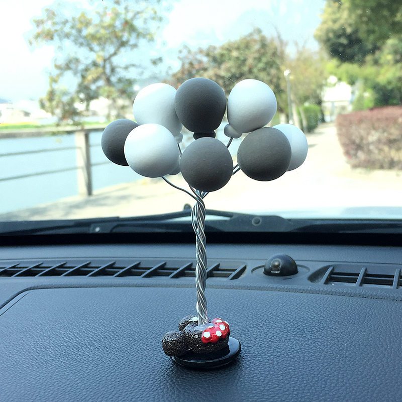 彩色气球可爱小清新迷你车内小饰品汽车车载仪表台女公仔摆件摆饰
