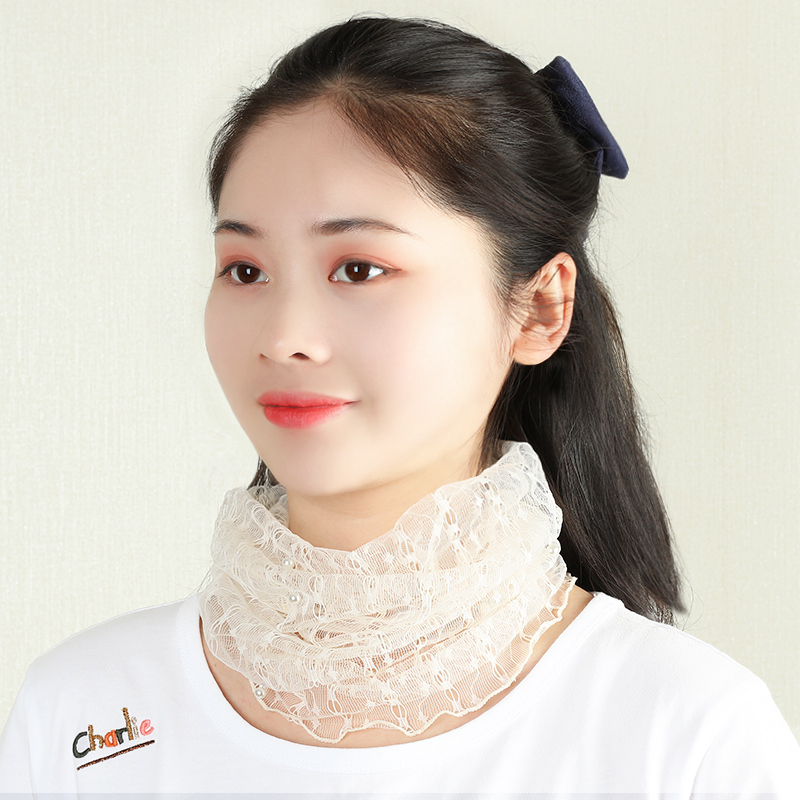 盛世尼曼套脖子面纱夏天防晒围脖女薄纱丝巾围巾百搭护颈脖遮脸脖套夏