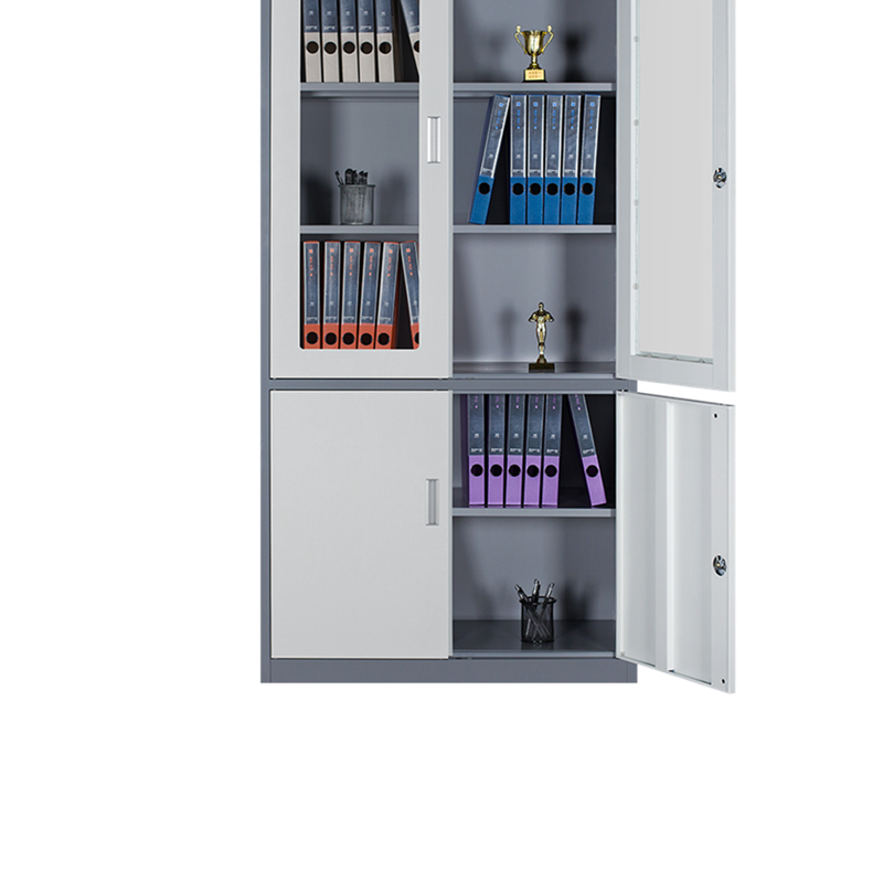 花城办公 玻璃铁皮文件柜二门带锁900*390*1800mm(仅限烟台地区供货)高清大图