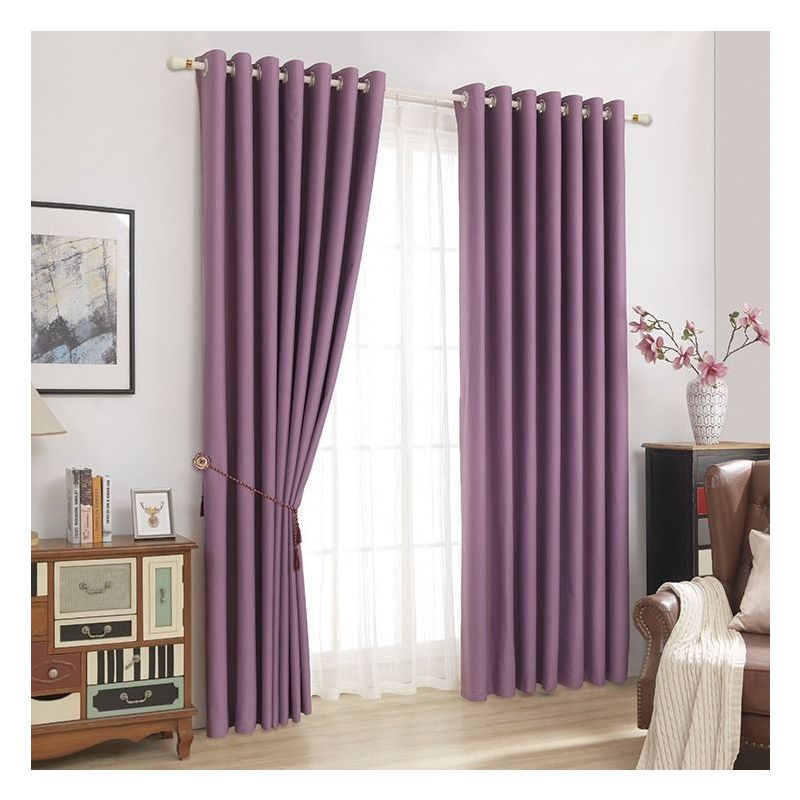 全遮光成品遮阳保暖窗帘纯色客厅卧室阳台飘窗现代学校酒店窗帘