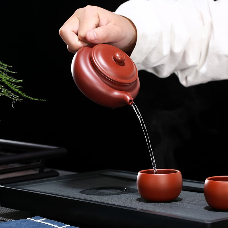 金镶玉 孙欢紫气东来仿古壶 紫砂壶陶瓷家用功夫茶具沏茶泡茶仿古壶礼盒装 190ml高清大图