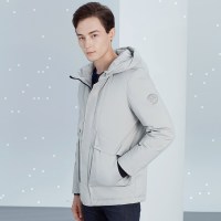 雅鹿羽绒服男加厚短款连帽外套2019冬季新款青年商务保暖防寒服H