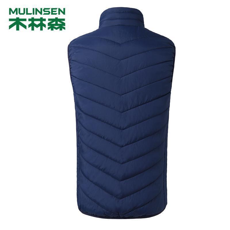 [直营]木林森(MULINSEN)USB智能加热马甲男士电热发热外套冬季加厚羽绒棉保暖背心男户外保暖棉衣