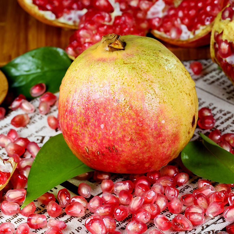 陕西临潼红果肉籽石榴中大红果水果新鲜当季甜香带箱约3~10斤【三天内