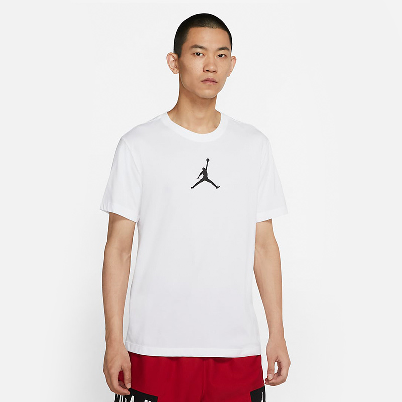 耐克jordan jumpman logo印花运动圆领短袖t恤 男款 白色 cw5191-102