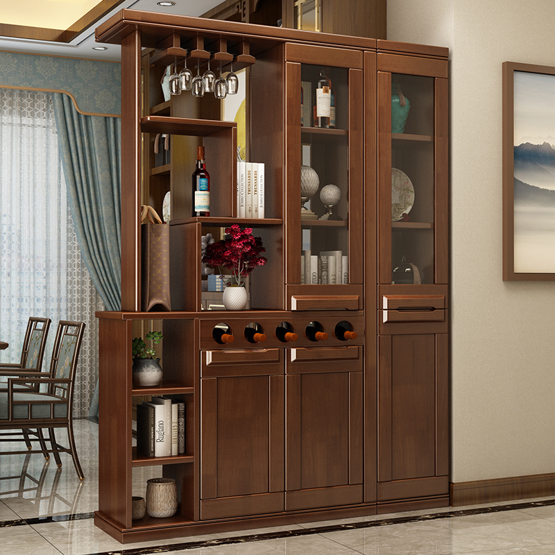 寻木匠实木玄关柜隔断酒柜进屏风厅双面客厅小户型间厅柜11米