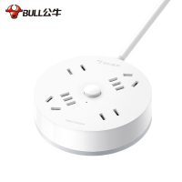 公牛(bull)GN-R2220 全长1.8米延长线插座2位2孔+2位5孔 圆盘圆形插座/接线板/排插/拖线板/插排白色