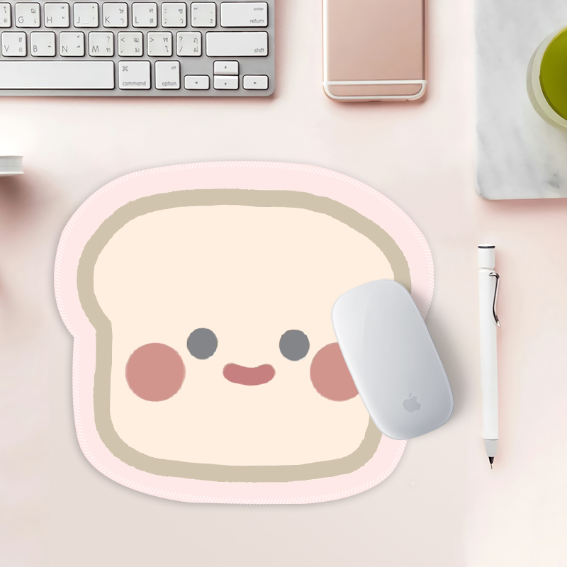 【补贴10%】可爱卡通异形鼠标垫女合集ins高颜值办公室电脑电竞桌垫卡通防滑 笑脸吐司