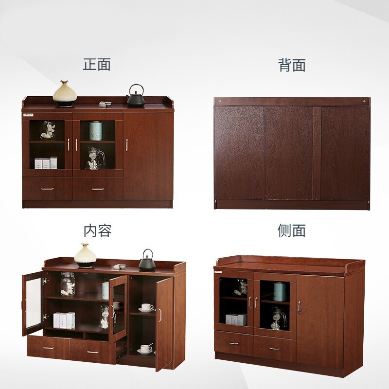 尔迈 茶水柜 储物收纳柜 餐边柜 贴木皮油漆 1.2米中式餐柜