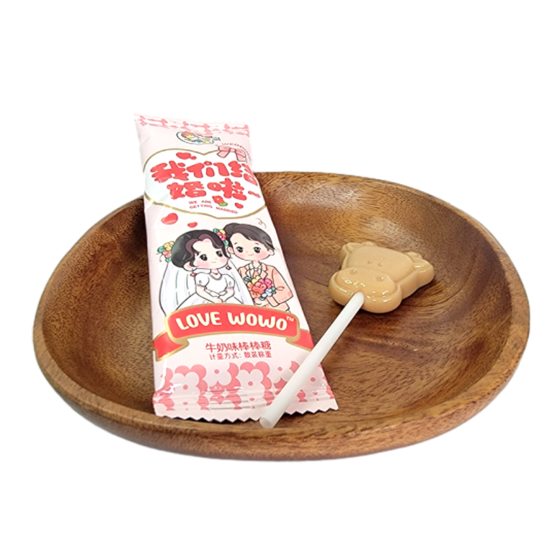 喔喔牛奶味扁棒棒糖散装250g我们结婚啦Love婚庆喜糖休闲零食品高清大图
