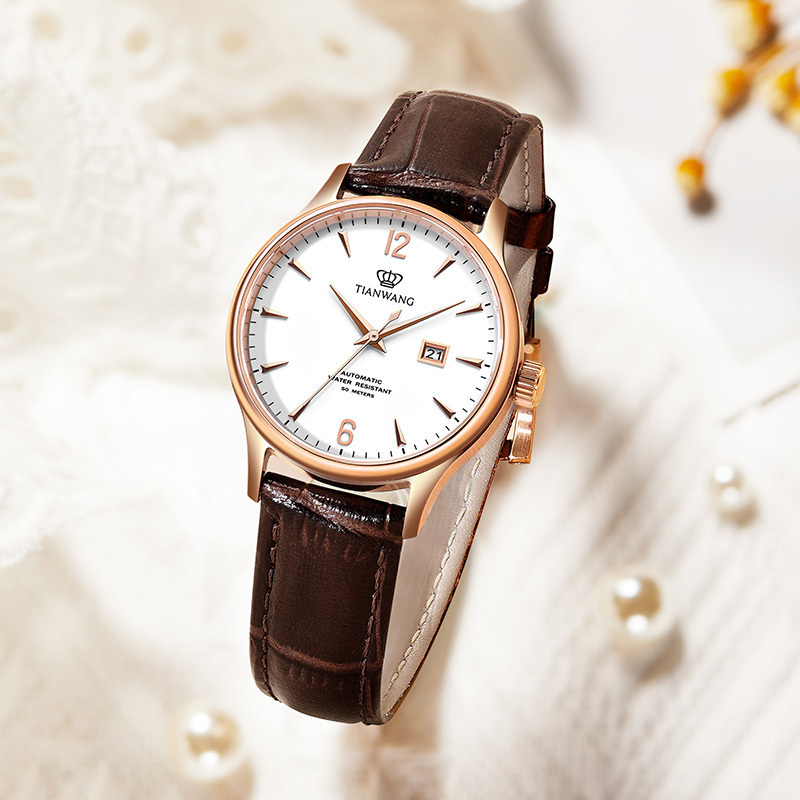 [支持后盖定制刻字服务]天王表 女士手表正品机械表时尚女表送女友生日礼物推荐LS5844高清大图