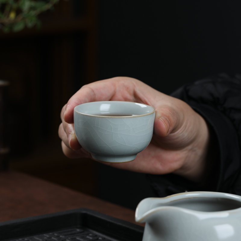 苏氏陶瓷(SUSHI CERAMICS)茶具套装汝窑茶具可养可开片龙马精神10头高档礼盒装高清大图