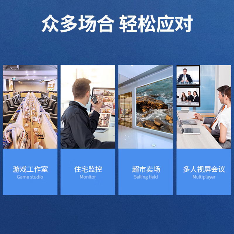 绿联HDMI分割器画面分屏器四进一出 高清4进1出切换器 支持游戏电脑监控同步拼接器四画面合成器50745/件高清大图