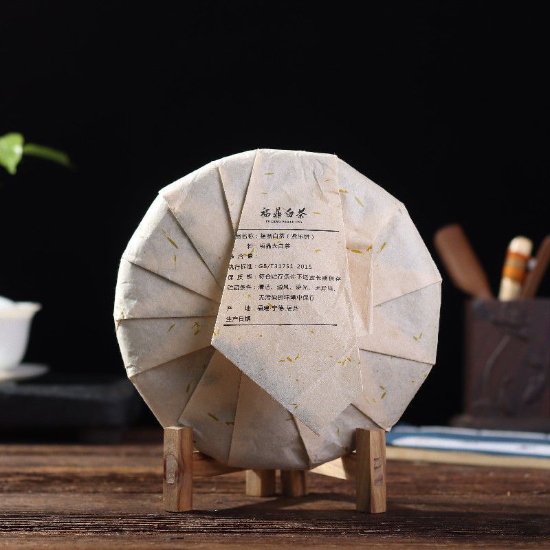 福建茶叶福鼎老白茶陈年茶饼清热降火寿眉大白茶350克/饼非礼盒装 一饼非礼盒